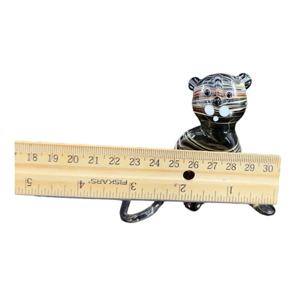 Venetian Slag Art Glass Small Figurine Bear‎ Animal Dog Delicate Glass Figurine